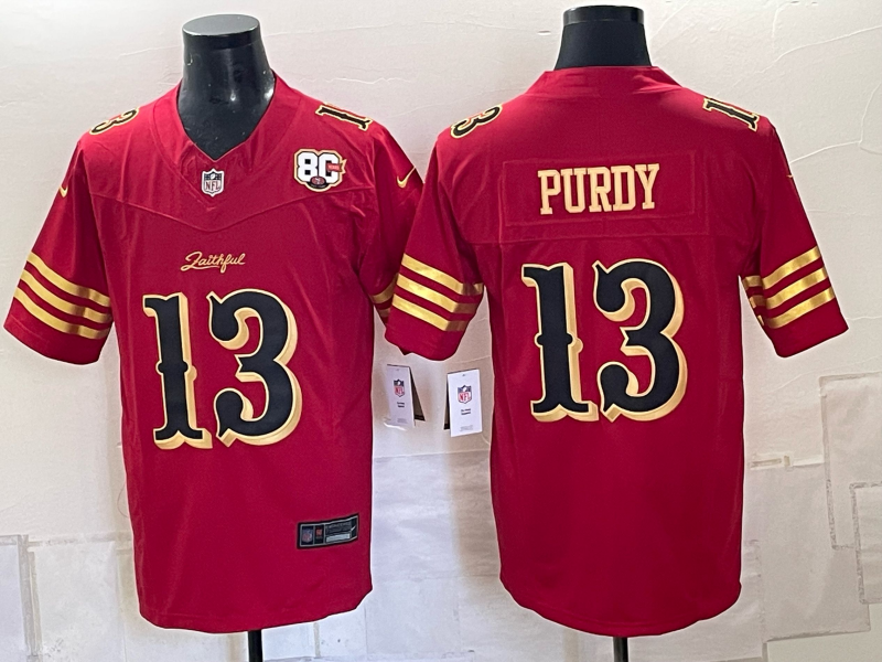 Men 2026 Nike San Francisco 49ers #13 Purdy Red NFL Jersey 1023007->new york jets->NFL Jersey